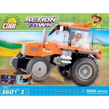 COBI 1861 non  MÁY KÉO V2 bộ đồ chơi xếp lắp ráp ghép mô hình City TRACTOR V2 Thành Phố 160 khối