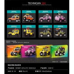 SHENZHEN RAEL ENTERTAINMENT 50013-1 50013-2 50013-3 50013-4 non  XE ĐỊA HÌNH 4 MẪU TOYOTA CRUISER FJ MERCEDES-BENZ G63 JEEP WRANGLER LAND ROVER DEFENDER bộ đồ chơi xếp lắp ráp ghép mô hình Speed Champions Racing Cars RACING BLOCK Đua Xe Công Thức 938 khối