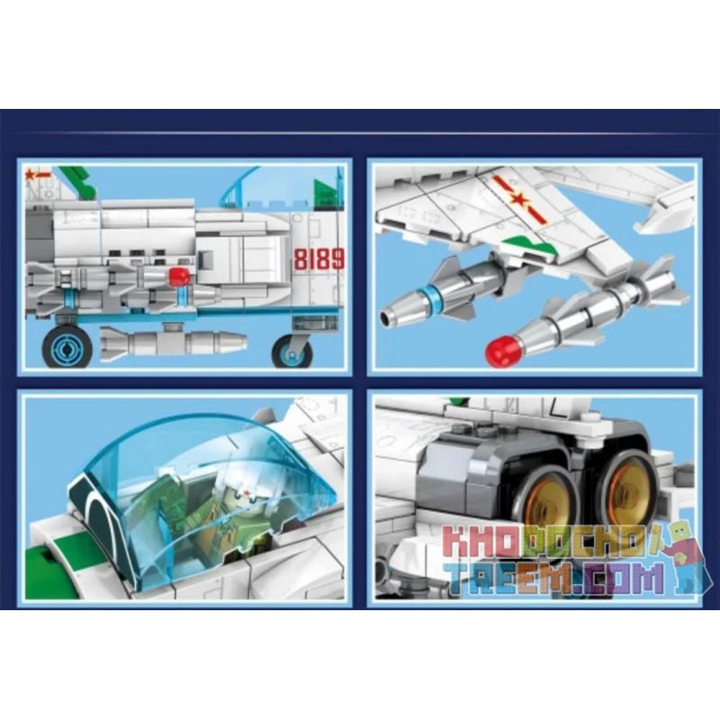 SEMBO 202070 non  MÁY BAY CHIẾN ĐẤU J-8 CỦA TRUNG QUỐC bộ đồ chơi xếp lắp ráp ghép mô hình Military Army J-8 FIGHTER AIRCRAFT Quân Sự Bộ Đội 311 khối