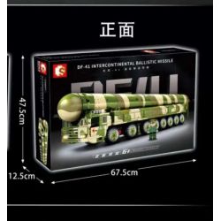 SEMBO 105804 non  TÊN LỬA ĐẠN ĐẠO XUYÊN LỤC ĐỊA DONGFENG-41 bộ đồ chơi xếp lắp ráp ghép mô hình Military Army DF-41 INTERCONTINENTAL BALLISTIC MISSILE Quân Sự Bộ Đội 1585 khối