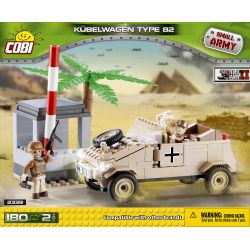 COBI 2339 non  KIỂU 82 XE THÙNG-QUÂN ĐOÀN CHÂU PHI bộ đồ chơi xếp lắp ráp ghép mô hình Military Army VW TYP 82 KÜBELWAGEN - AFRICA CORPS Quân Sự Bộ Đội 180 khối