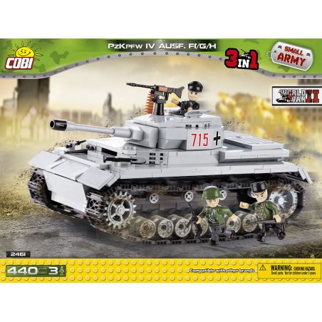 COBI 2461 non  XE TĂNG BỐN bộ đồ chơi xếp lắp ráp ghép mô hình Military Army PANZER IV AUSF.FI/G/ H Quân Sự Bộ Đội 440 khối