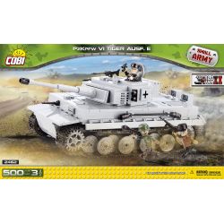 COBI 2462 non  XE TĂNG TIGER bộ đồ chơi xếp lắp ráp ghép mô hình Military Army PZKPFW VI TIGER AUSF. Quân Sự Bộ Đội 500 khối