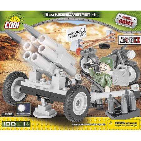 COBI 2182 non  BỆ PHÓNG TÊN LỬA SÁU BUỒNG bộ đồ chơi xếp lắp ráp ghép mô hình Military Army NEBELWERFER 41/15 CM Quân Sự Bộ Đội 800 khối