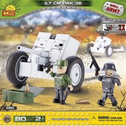 COBI 2180 non  SÚNG CHỐNG TĂNG PAK 36 bộ đồ chơi xếp lắp ráp ghép mô hình Military Army PAK 36 7 CM Quân Sự Bộ Đội 80 khối