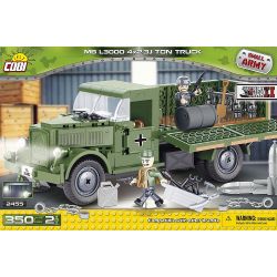 COBI 2455 2455A non  XE TẢI MERCEDES-BENZ L3000 4X2 3.1 TẤN bộ đồ chơi xếp lắp ráp ghép mô hình Military Army MB L3000 4X2 3.1 TON TRUCK Quân Sự Bộ Đội 350 khối