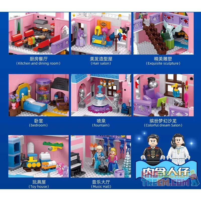 PanlosBrick 613003 Panlos Brick 613003 non  LÂU ĐÀI TRONG MƠ bộ đồ chơi xếp lắp ráp ghép mô hình Creator DREAM CASTLE Sáng Tạo 9963 khối
