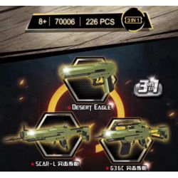 SHENZHEN RAEL ENTERTAINMENT 70006 non  DESERT EAGLE SÚNG TRƯỜNG TẤN CÔNG SCAR-L G36C bộ đồ chơi xếp lắp ráp ghép mô hình Gun DESERT EAGLE、SCAR-L、G36C 226 khối