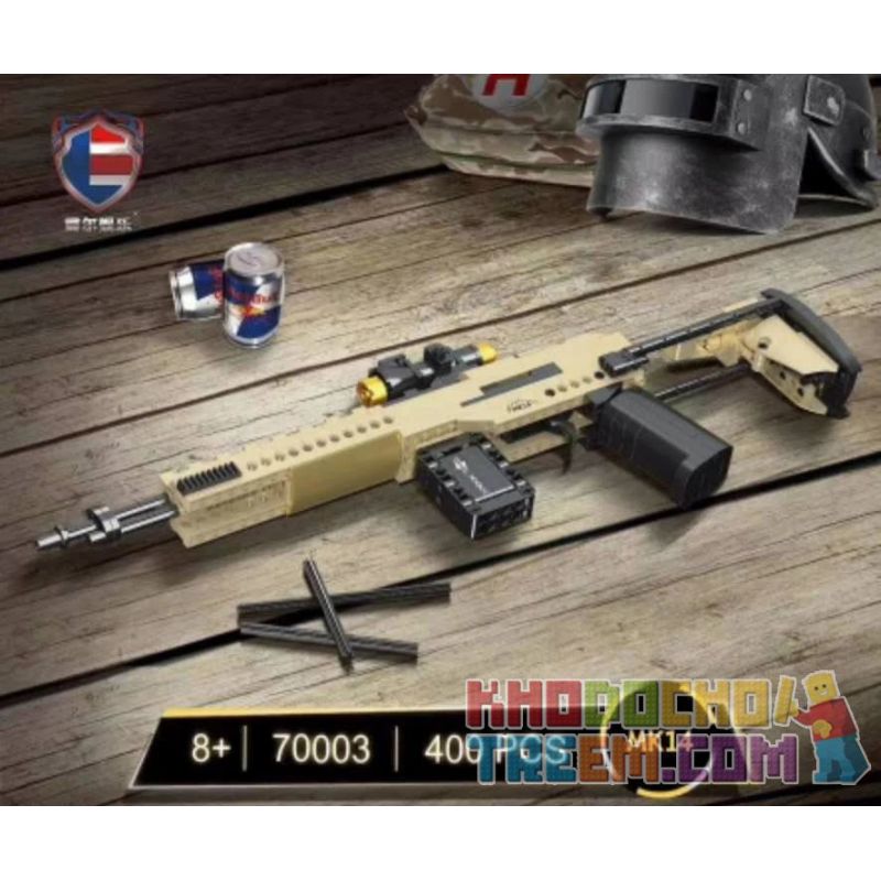SHENZHEN RAEL ENTERTAINMENT 70003 non  SÚNG TRƯỜNG CHIẾN ĐẤU NÂNG CAO MK14 bộ đồ chơi xếp lắp ráp ghép mô hình Military Army Quân Sự Bộ Đội 400 khối