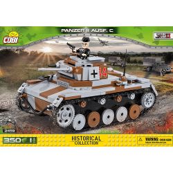 COBI 2459 non  XE TĂNG HAI bộ đồ chơi xếp lắp ráp ghép mô hình Military Army PANZER II AUSF. C Quân Sự Bộ Đội 350 khối