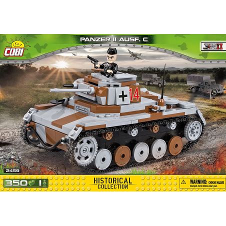 COBI 2459 non  XE TĂNG HAI bộ đồ chơi xếp lắp ráp ghép mô hình Military Army PANZER II AUSF. C Quân Sự Bộ Đội 350 khối