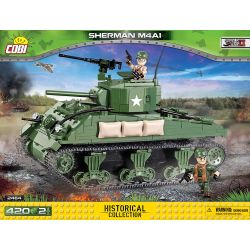COBI 2464 non  M4A1 SHERMAN. bộ đồ chơi xếp lắp ráp ghép mô hình Military Army SHERMAN M4A1 Quân Sự Bộ Đội 420 khối