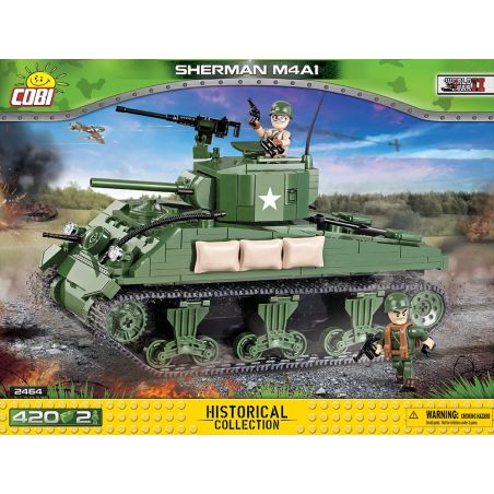 COBI 2464 non  M4A1 SHERMAN. bộ đồ chơi xếp lắp ráp ghép mô hình Military Army SHERMAN M4A1 Quân Sự Bộ Đội 420 khối