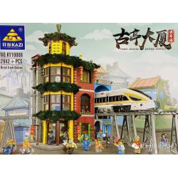 Kazi KY10008 10008 non  TÒA NHÀ GUTING bộ đồ chơi xếp lắp ráp ghép mô hình Trains BRICK TRAIN STATION TRACK EDIFICE GUTING Tàu Hỏa 2942 khối