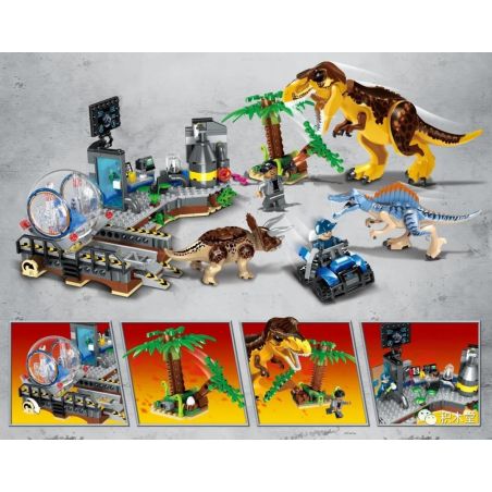 PRCK 69021 non  KHỦNG LONG BẠO LOẠN bộ đồ chơi xếp lắp ráp ghép mô hình Jurassic World DINOSAUR WORLD III Thế Giới Khủng Long 443 khối