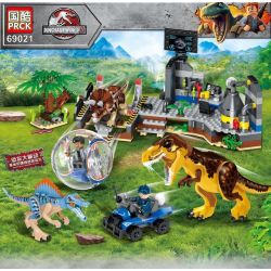 PRCK 69021 non  KHỦNG LONG BẠO LOẠN bộ đồ chơi xếp lắp ráp ghép mô hình Jurassic World DINOSAUR WORLD III Thế Giới Khủng Long 443 khối
