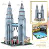 ZHEGAO QL0965 0965 non  THÁP ĐÔI PETRONAS Ở KUALA LUMPUR MALAYSIA bộ đồ chơi xếp lắp ráp ghép mô hình Architecture FAMOUS BUILDING Công Trình Kiến Trúc 2521 khối