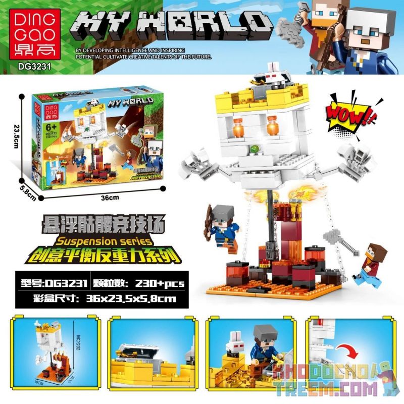 DINGGAO DG3231 3231 non  ĐÌNH CHỈ CẠNH TRANH bộ đồ chơi xếp lắp ráp ghép mô hình Minecraft SUSPENSION Game Xây Dựng 230 khối
