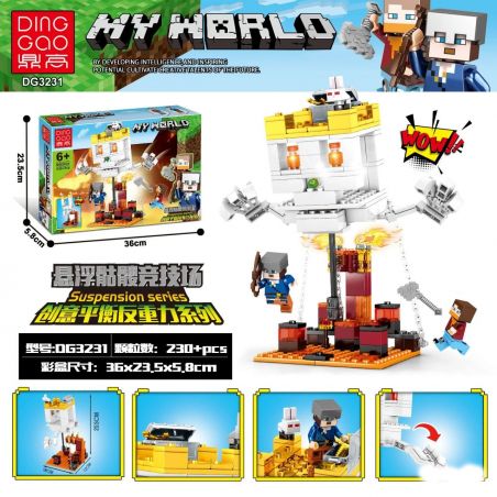 DINGGAO DG3231 3231 non  ĐÌNH CHỈ CẠNH TRANH bộ đồ chơi xếp lắp ráp ghép mô hình Minecraft SUSPENSION Game Xây Dựng 230 khối