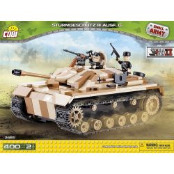 COBI 2465 non  SÚNG TẤN CÔNG SỐ 3 bộ đồ chơi xếp lắp ráp ghép mô hình Military Army STURMGESCHÜTZ III AUSF. Quân Sự Bộ Đội 400 khối
