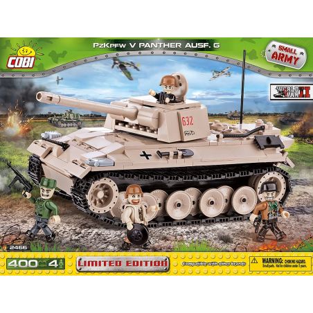 COBI 2466 non  XE TĂNG SỐ 5 PANTHER bộ đồ chơi xếp lắp ráp ghép mô hình Military Army PANZERKAMPFWAGEN V PANTHER AUSF. Quân Sự Bộ Đội 400 khối