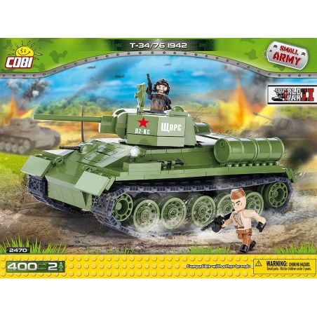 COBI 2470 non  KIỂU T-34 76 1942 bộ đồ chơi xếp lắp ráp ghép mô hình Military Army T-34/76 1942 Quân Sự Bộ Đội 400 khối