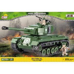 COBI 2471 non  XE TĂNG M26 PERSHING bộ đồ chơi xếp lắp ráp ghép mô hình Military Army M-26 PERSHING Quân Sự Bộ Đội 475 khối