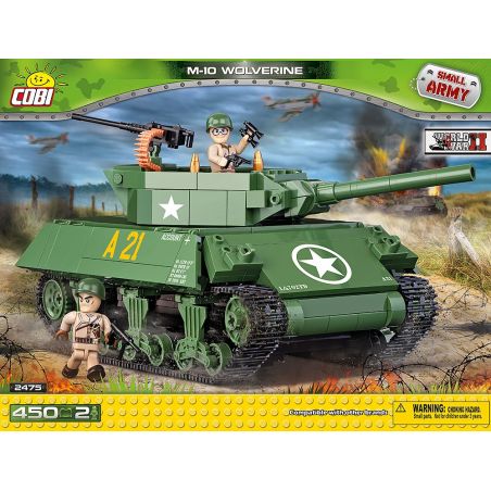 COBI 2475 non  PHÁO CHỐNG TĂNG M10 bộ đồ chơi xếp lắp ráp ghép mô hình Military Army M-10 WOLVERINE Quân Sự Bộ Đội 440 khối