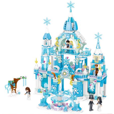ZHEGAO QL1143 1143 non  LÂU ĐÀI PODEL bộ đồ chơi xếp lắp ráp ghép mô hình Disney Princess WINDSOR CASTLE Công Chúa 801 khối