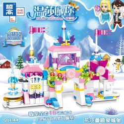 ZHEGAO QL1144 1144 non  LÂU ĐÀI PHUN NƯỚC HUAERLEI bộ đồ chơi xếp lắp ráp ghép mô hình Disney Princess WINDSOR CASTLE Công Chúa
