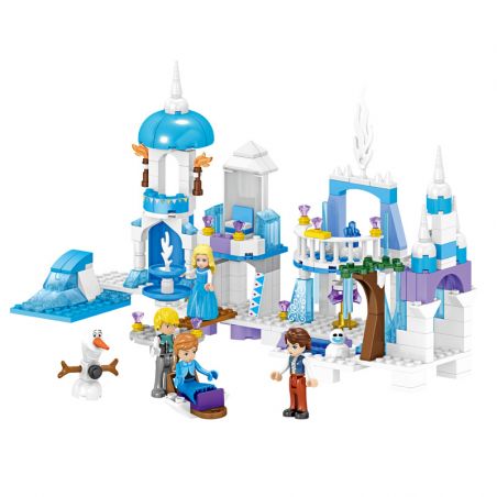 ZHEGAO QL1162 1162 non  LÂU ĐÀI TƯỞNG TƯỢNG BĂNG VÀ TUYẾT bộ đồ chơi xếp lắp ráp ghép mô hình Disney Princess WINDSOR CASTLE Công Chúa 259 khối