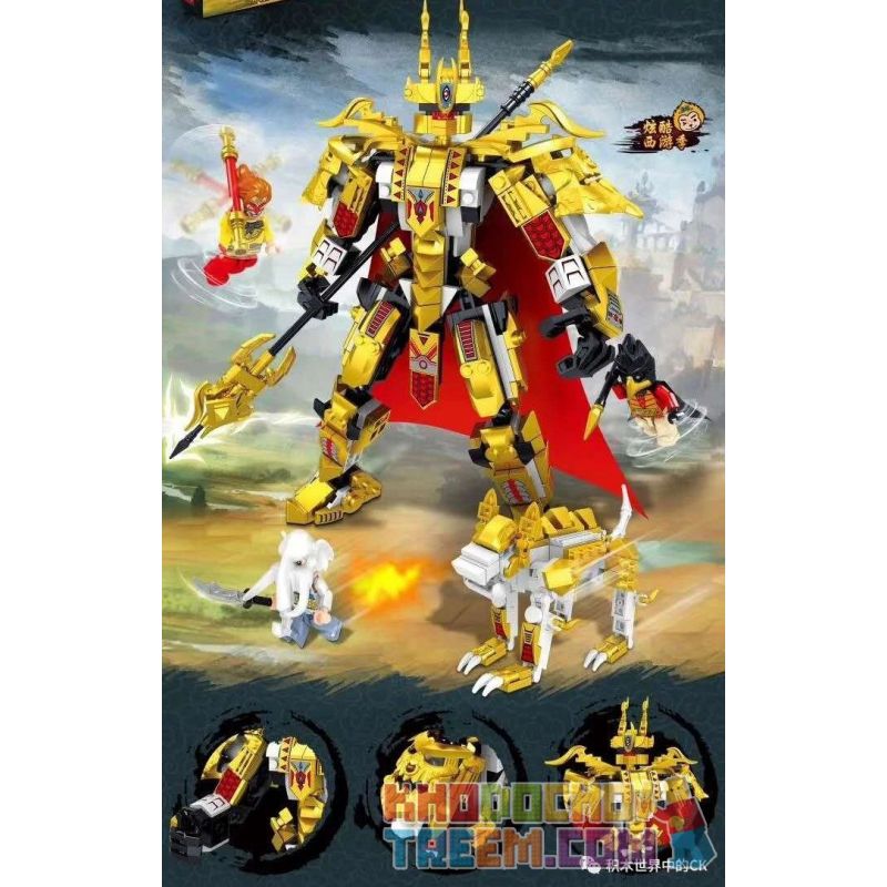 ZHEGAO QL1636 1636 non  THẦN ERLANG VS VOI ROC BIRD bộ đồ chơi xếp lắp ráp ghép mô hình Monkie Kid JOURNEY TO THE WEST Tây Du Ký Tôn Ngộ Không 611 khối