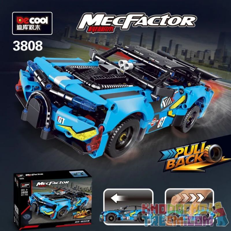 Decool 3808 Jisi 3808 non  TRANG PHỤC MÀU XANH-ĐÔ THỊ CƠN BÃO KÉO XE TRỞ LẠI bộ đồ chơi xếp lắp ráp ghép mô hình  MECFACTOR Kỹ Thuật Công Nghệ Cao Mô Hình Phương Tiện 521 khối