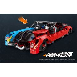 Decool 3809 Jisi 3809 non  TRANG PHỤC MÀU ĐỎ-XE THỂ THAO CỔ ĐIỂN bộ đồ chơi xếp lắp ráp ghép mô hình  MECFACTOR Kỹ Thuật Công Nghệ Cao Mô Hình Phương Tiện 501 khối