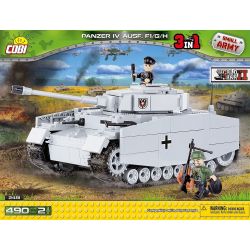 COBI 2481 non  XE TĂNG BỐN bộ đồ chơi xếp lắp ráp ghép mô hình Military Army PANZER IV AUSF.FI/G/ H Quân Sự Bộ Đội 490 khối
