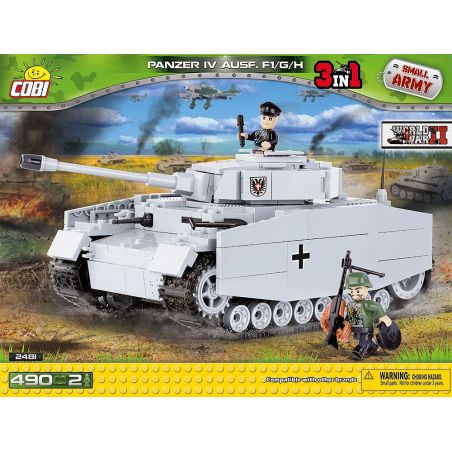 COBI 2481 non  XE TĂNG BỐN bộ đồ chơi xếp lắp ráp ghép mô hình Military Army PANZER IV AUSF.FI/G/ H Quân Sự Bộ Đội 490 khối