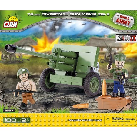COBI 2337 non  PHÁO 76MM M1942 ZIS-3 bộ đồ chơi xếp lắp ráp ghép mô hình Military Army 76 MM DIVISIONAL GUN 1942 ZIS-3 Quân Sự Bộ Đội 100 khối