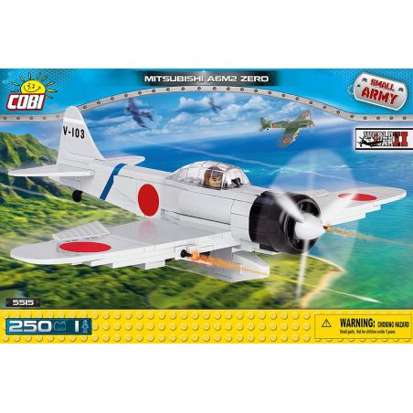 COBI 5515 non  MÁY BAY CHIẾN ĐẤU SỐ bộ đồ chơi xếp lắp ráp ghép mô hình Military Army MITSUBISHI A6M2 ZERO Quân Sự Bộ Đội 250 khối