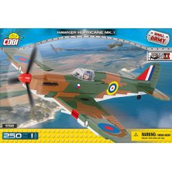 COBI 5518 non  BÃO bộ đồ chơi xếp lắp ráp ghép mô hình Military Army HAWKER HURRICANE MK Quân Sự Bộ Đội 250 khối
