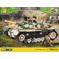 COBI 2482 non  SÚNG TẤN CÔNG SỐ 4 bộ đồ chơi xếp lắp ráp ghép mô hình Military Army SD.KFZ.167 STURMGESCHÜTZ IV Quân Sự Bộ Đội 410 khối