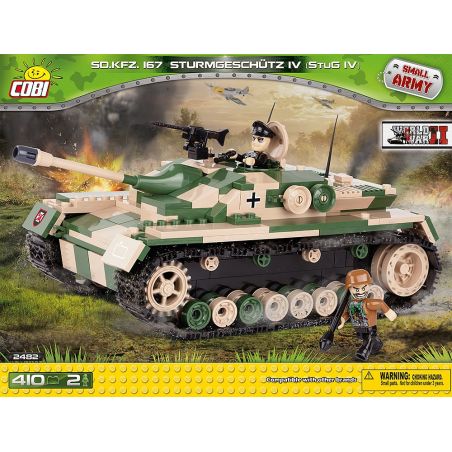 COBI 2482 non  SÚNG TẤN CÔNG SỐ 4 bộ đồ chơi xếp lắp ráp ghép mô hình Military Army SD.KFZ.167 STURMGESCHÜTZ IV Quân Sự Bộ Đội 410 khối