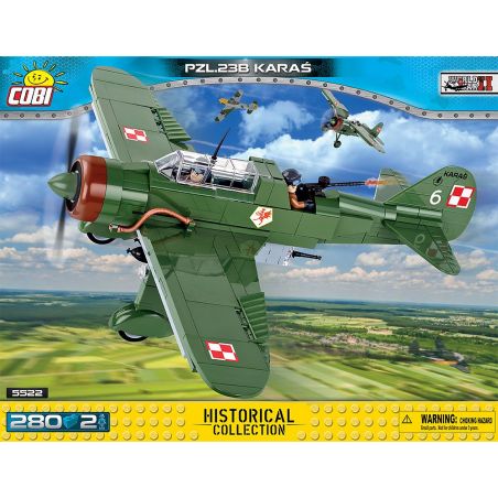 COBI 5522 non  PZL.23 KARAŚ. bộ đồ chơi xếp lắp ráp ghép mô hình Military Army PZL P23B KARAŚ Quân Sự Bộ Đội 280 khối