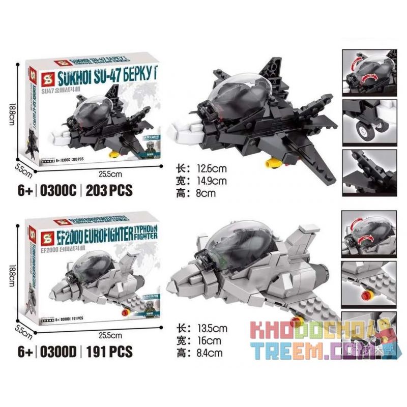SHENG YUAN SY 0300A 0300B 0300C 0300D non  4 MÔ HÌNH CHIẾN ĐẤU CƠ LỢN MÁY BAY TẤN CÔNG MẶT ĐẤT A10 F18 HORNET ĐẠI BÀNG VÀNG SU47 EF2000 TYPHOON bộ đồ chơi xếp lắp ráp ghép mô hình Military Army SURVIVAL WARFARE Quân Sự Bộ Đội 645 khối