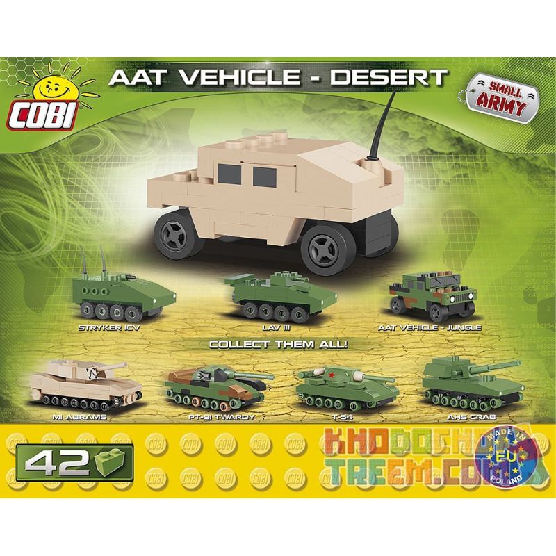 COBI 2244 non  NATO BỌC THÉP XE ĐỊA HÌNH SA MẠC MINI bộ đồ chơi xếp lắp ráp ghép mô hình Military Army NATO AAT VEHICLE DESERT NANO Quân Sự Bộ Đội 42 khối