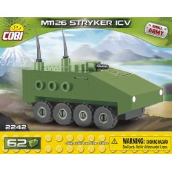 COBI 2242 non  TÀU SÂN BAY BỌC THÉP M1126 MINI bộ đồ chơi xếp lắp ráp ghép mô hình Military Army M1126 STRYKER ICV NANO Quân Sự Bộ Đội 62 khối
