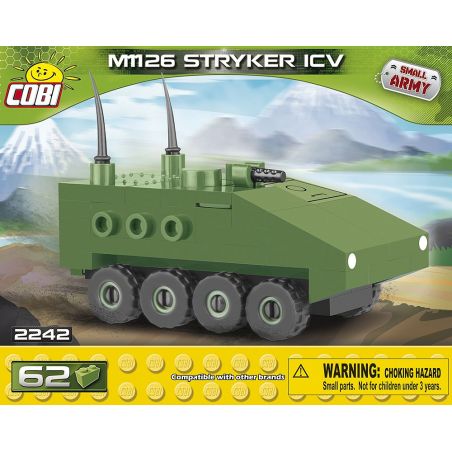 COBI 2242 non  TÀU SÂN BAY BỌC THÉP M1126 MINI bộ đồ chơi xếp lắp ráp ghép mô hình Military Army M1126 STRYKER ICV NANO Quân Sự Bộ Đội 62 khối