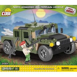 COBI 24304 non  XE BỌC THÉP MỌI ĐỊA HÌNH CỦA NATO bộ đồ chơi xếp lắp ráp ghép mô hình Military Army NATO ARMORED ALL-TERRAIN VEHICLE Quân Sự Bộ Đội 255 khối