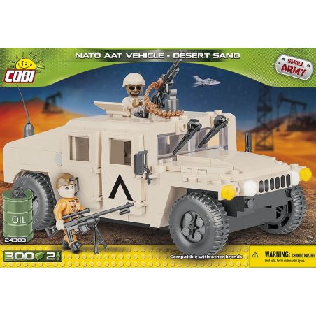 COBI 24303 non  XE CÁT CHẠY TRÊN MỌI ĐỊA HÌNH CỦA NATO bộ đồ chơi xếp lắp ráp ghép mô hình Military Army NATO AAT VEHICLE DESERT SAND Quân Sự Bộ Đội 300 khối