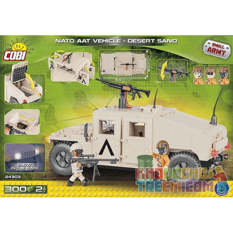 COBI 24303 non  XE CÁT CHẠY TRÊN MỌI ĐỊA HÌNH CỦA NATO bộ đồ chơi xếp lắp ráp ghép mô hình Military Army NATO AAT VEHICLE DESERT SAND Quân Sự Bộ Đội 300 khối
