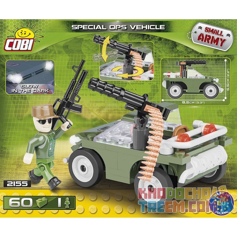 COBI 2155 non  XE HOẠT ĐỘNG ĐẶC BIỆT bộ đồ chơi xếp lắp ráp ghép mô hình Military Army SPECJAL OPS VEHICLE Quân Sự Bộ Đội 60 khối
